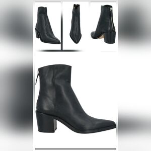 Pomme D'or Sleek Black Ankle Boots Size 37 US 7 Made In Italy $695